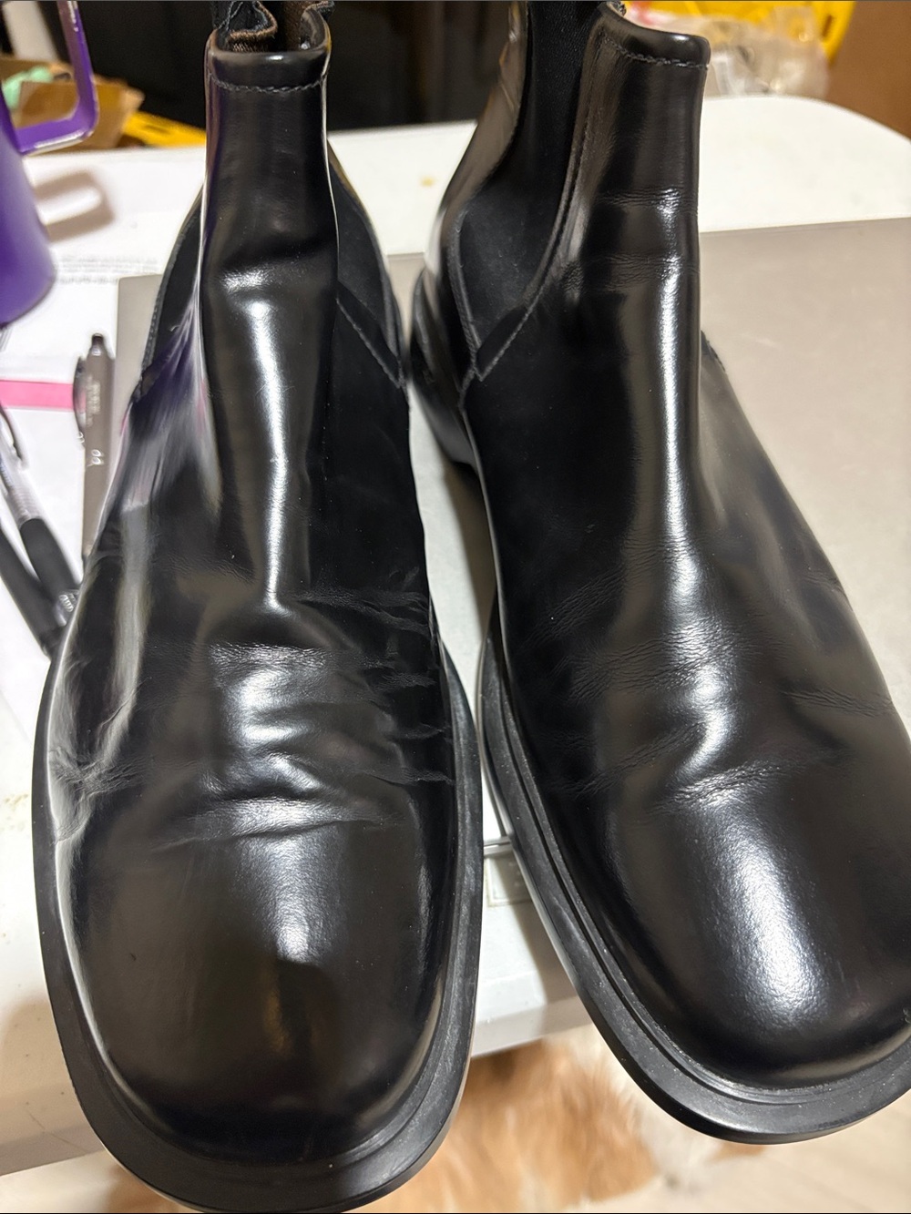 Prada Black Leather Chukka Boots